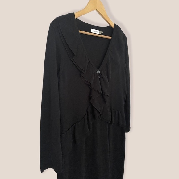 Calvin Klein Long Sleeve Ruffle Dress - Picture 2 of 8